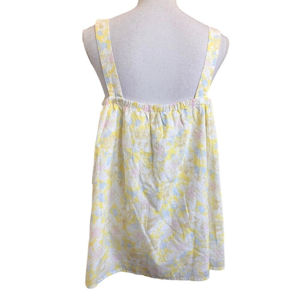 New The Nines by Hatch Cotton Maternity Yellow Floral Sleeveless Blouse Medium - Picture 3 of 7
